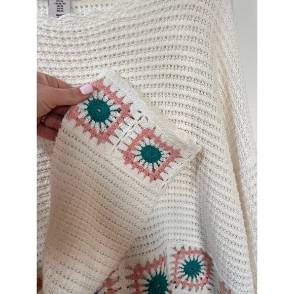 Sincerely Jules women's crochet bell sleeve flare sweater size xl - Picture 5 of 10